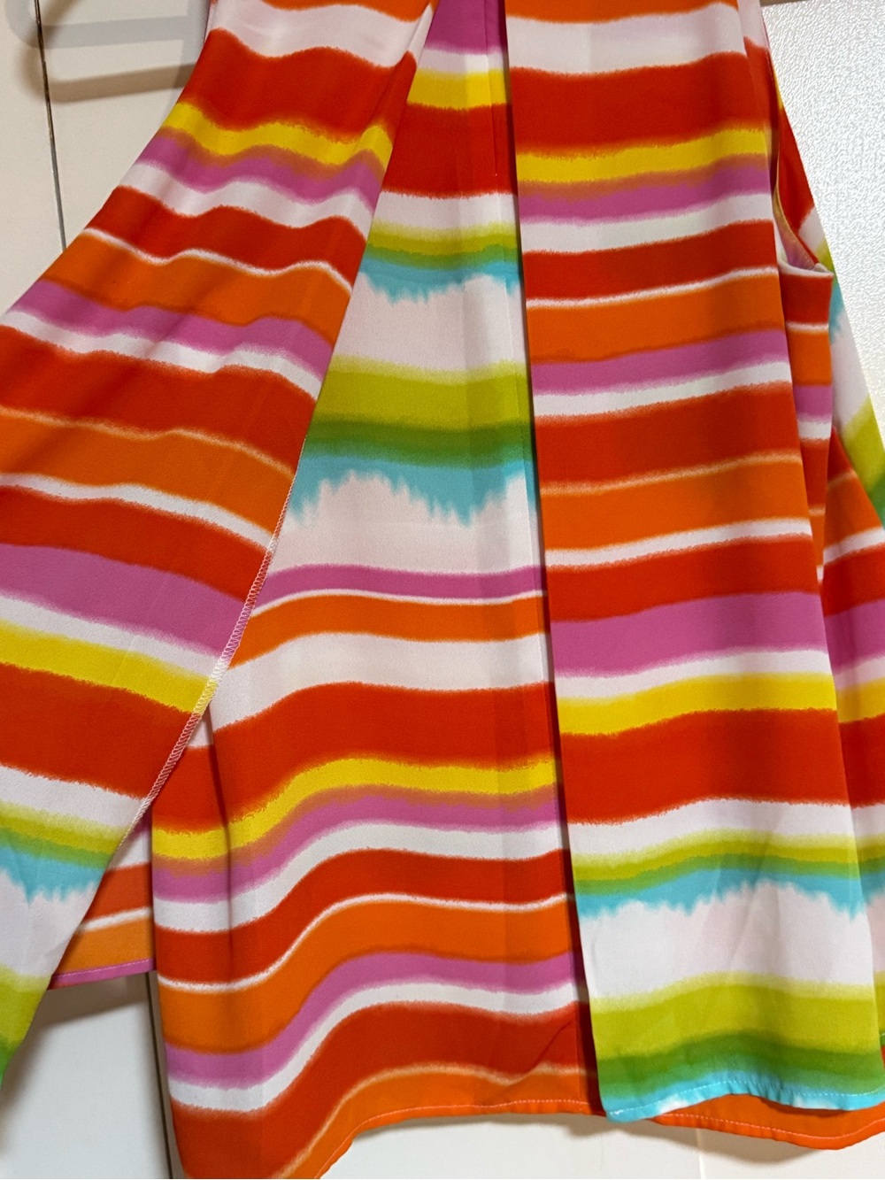 Rainbow Striped Sleeveless Tank Top | Flowy Summer Blouse | Medium - Picture 7 of 13